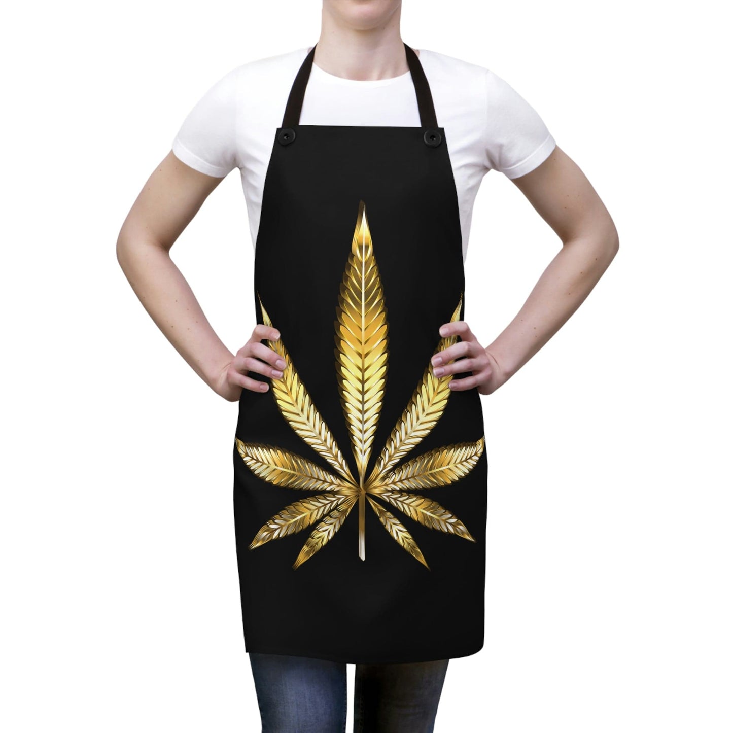 Gold Leaf Cannabis Luxurious Apron