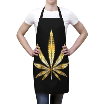 Gold Leaf Cannabis Luxurious Apron
