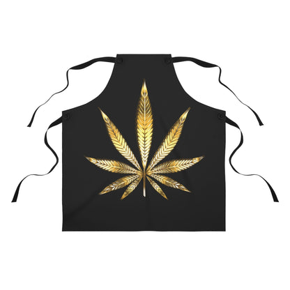 Gold Leaf Cannabis Luxurious Apron