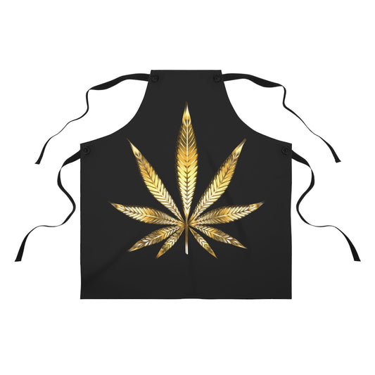 Gold Leaf Cannabis Luxurious Apron