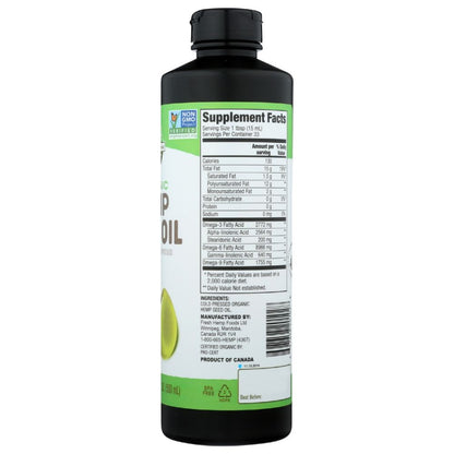 Organic Hemp Seed Oil, 16.9 oz