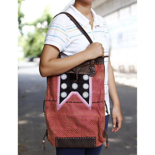 Hemp & Leather Shoulder Bag