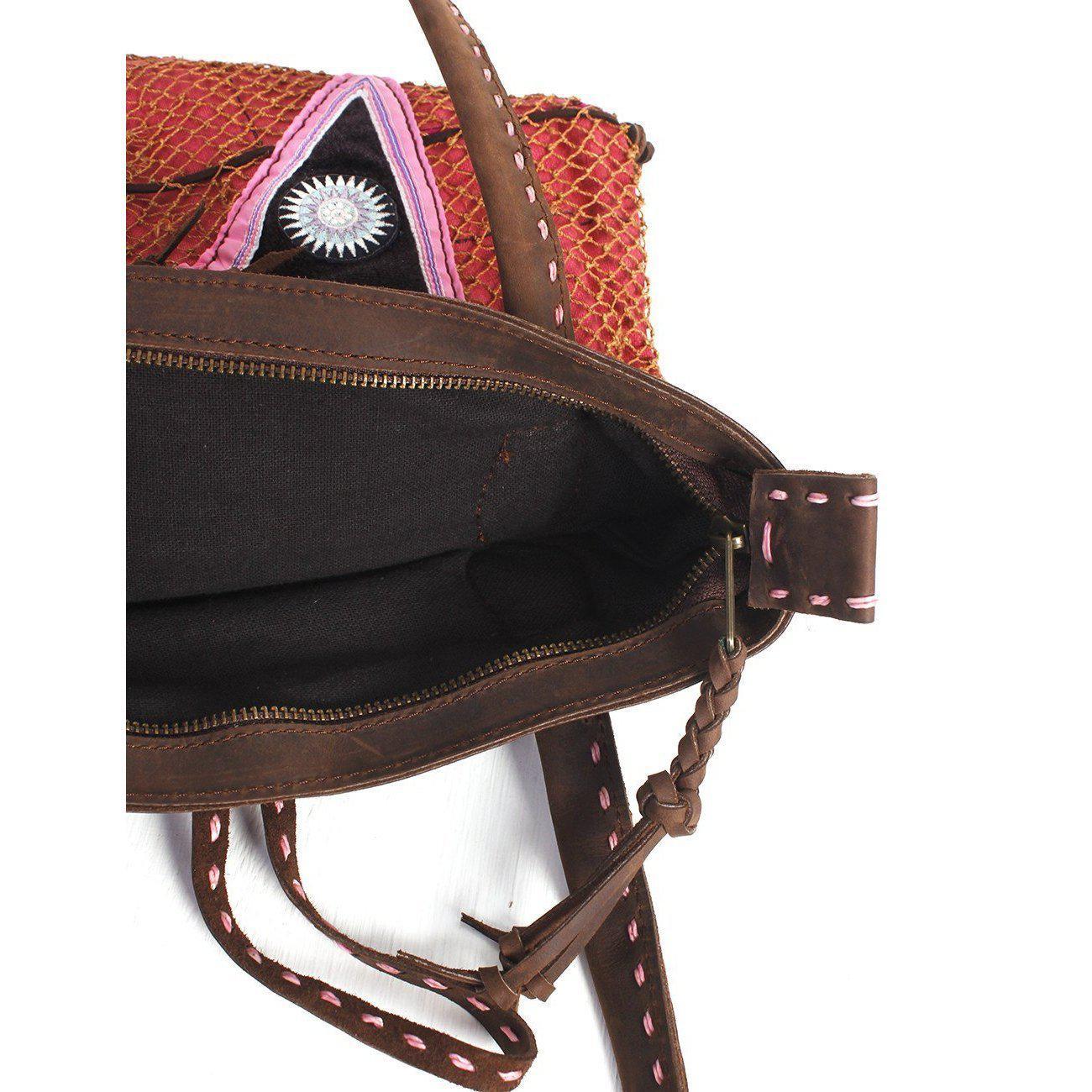 Hemp & Leather Shoulder Bag