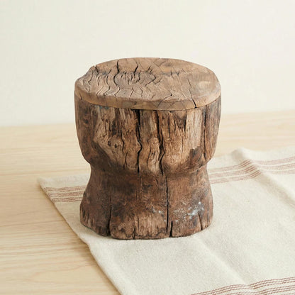 1800s Antique Wooden Mortar Repurposed Rustic Ranch Style Riser