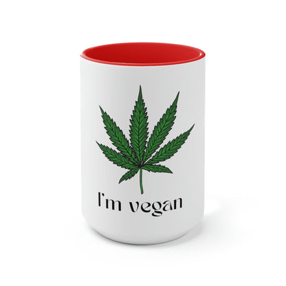 "I'm Vegan" Pot Leaf Coffee Mug
