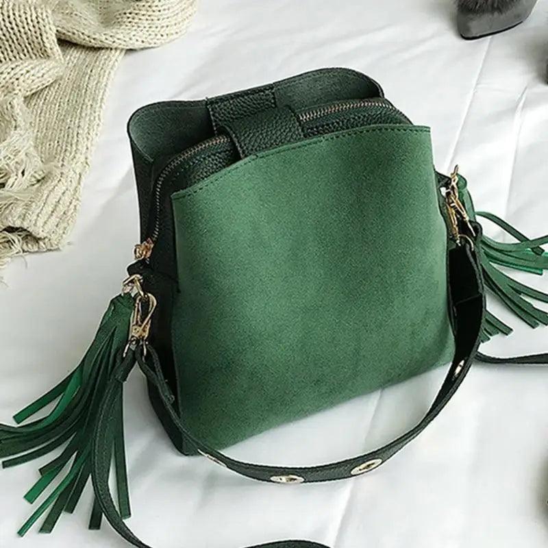 Bucket Bag with Vintage Tassel Bag