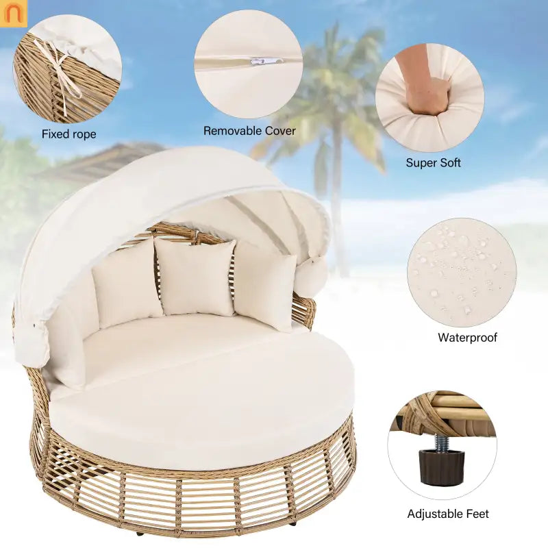 Chaise Lounge Canopy Round Daybed