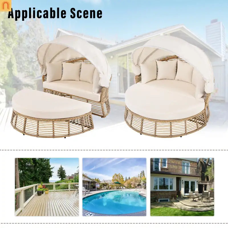 Chaise Lounge Canopy Round Daybed