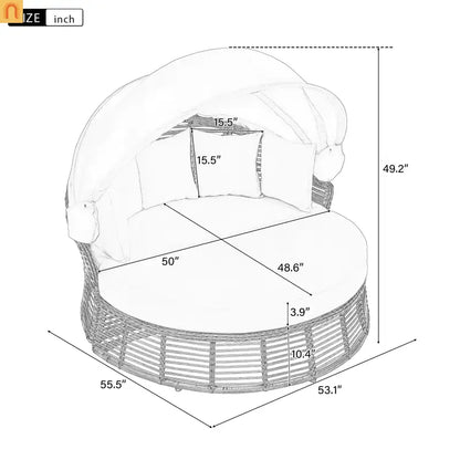 Chaise Lounge Canopy Round Daybed