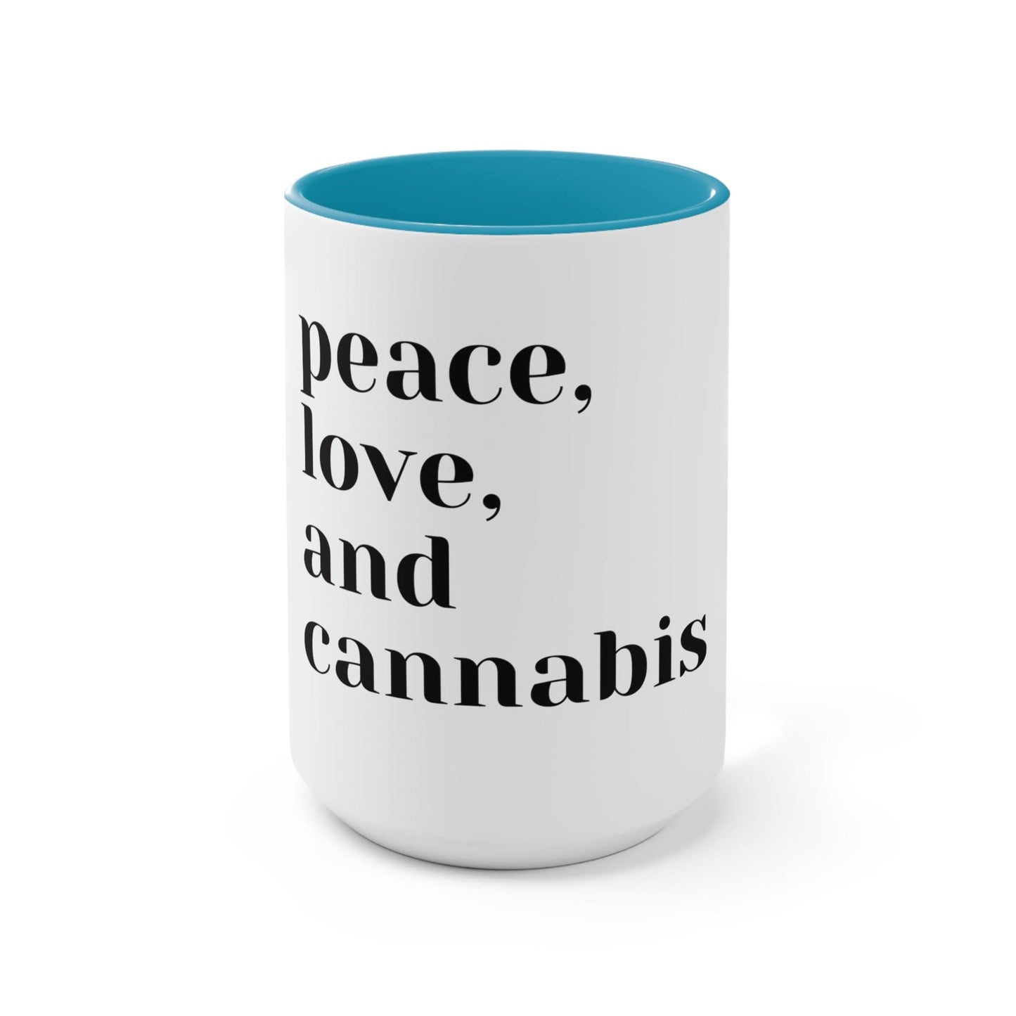 "Peace, Love and Cannabis" Mug