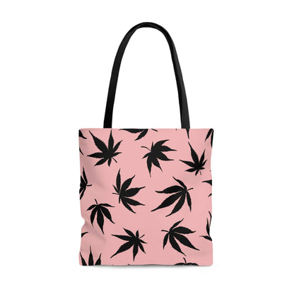 Marijuana Leaves Pink Tote Bag