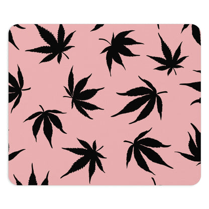 Marijuana Leaves Pink Mouse Pad