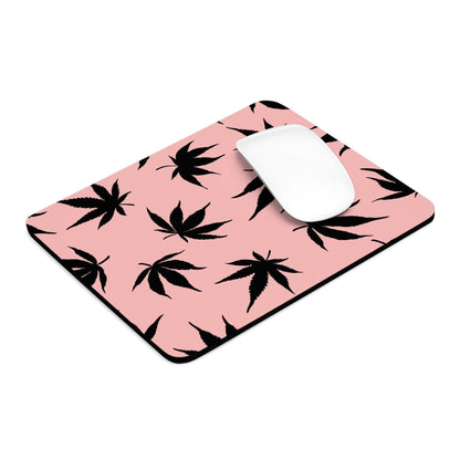 Marijuana Leaves Pink Mouse Pad