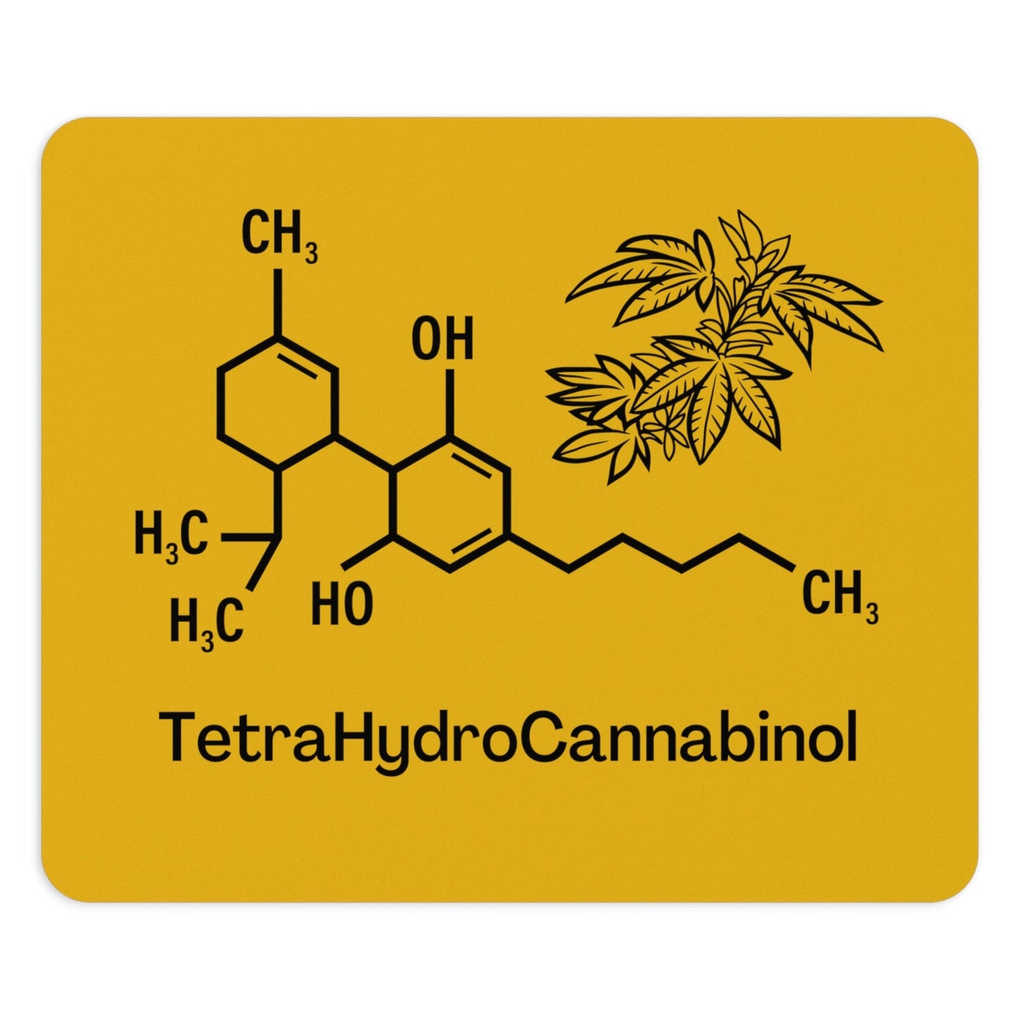 Tetrahydrocannabinol (THC) Yellow Mouse Pad