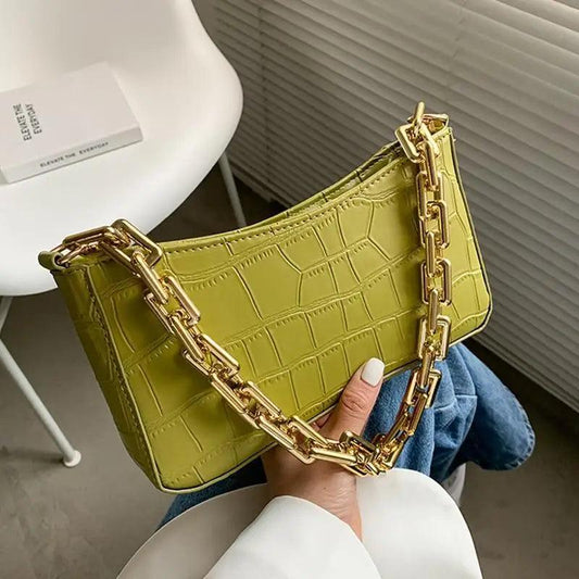 Thick Chain Vintage Green Shoulder Bag
