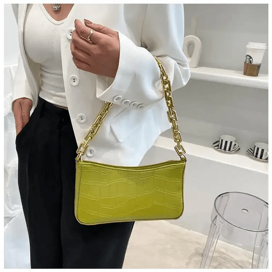 Thick Chain Vintage Green Shoulder Bag