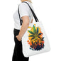 Warm Cannabis Paradise Weed Tote Bag