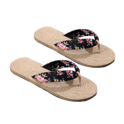Hemp Floral Flip Flops