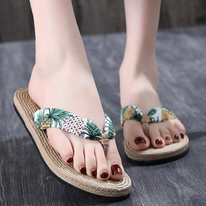 Hemp Floral Flip Flops
