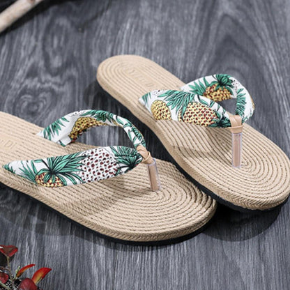 Hemp Floral Flip Flops