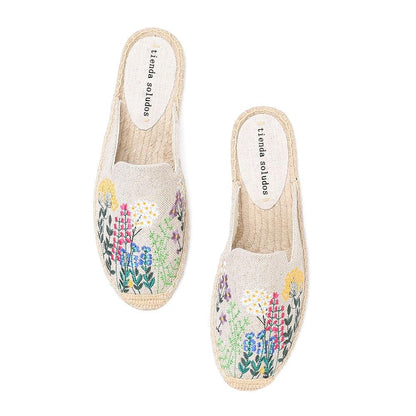 Women's Hemp Floral Flip Flops